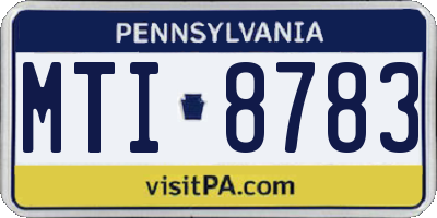 PA license plate MTI8783