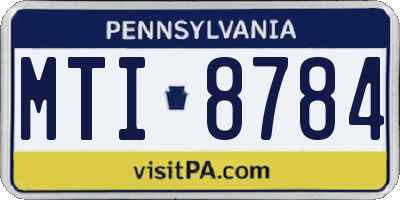 PA license plate MTI8784