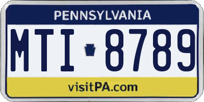 PA license plate MTI8789