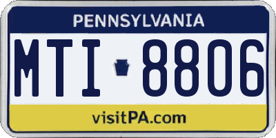 PA license plate MTI8806