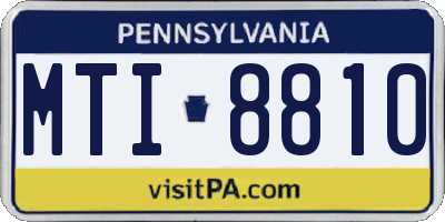 PA license plate MTI8810