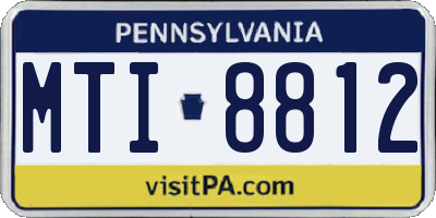 PA license plate MTI8812