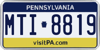 PA license plate MTI8819