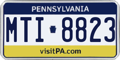 PA license plate MTI8823