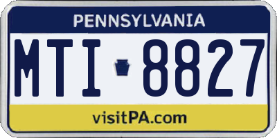 PA license plate MTI8827