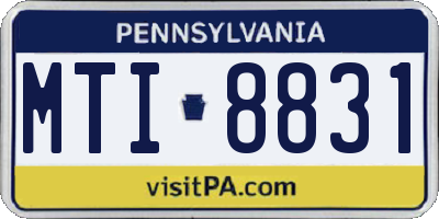 PA license plate MTI8831