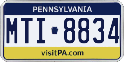 PA license plate MTI8834