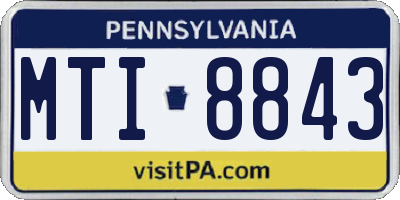 PA license plate MTI8843