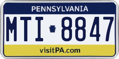 PA license plate MTI8847