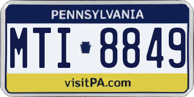 PA license plate MTI8849