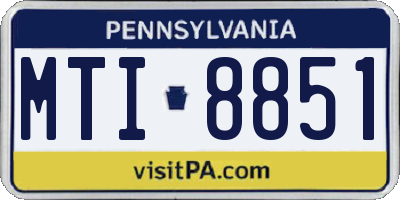 PA license plate MTI8851