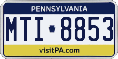 PA license plate MTI8853