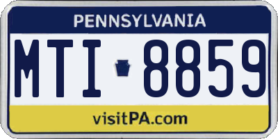 PA license plate MTI8859