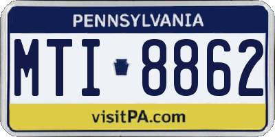 PA license plate MTI8862