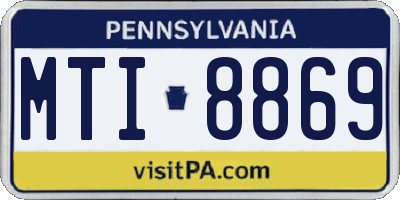 PA license plate MTI8869