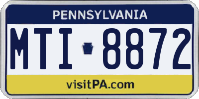PA license plate MTI8872