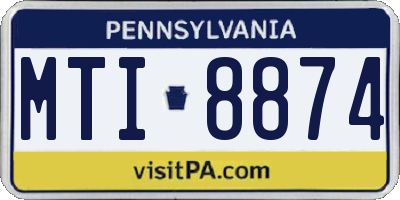 PA license plate MTI8874