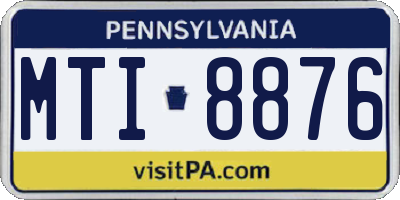 PA license plate MTI8876