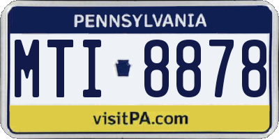PA license plate MTI8878