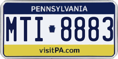 PA license plate MTI8883