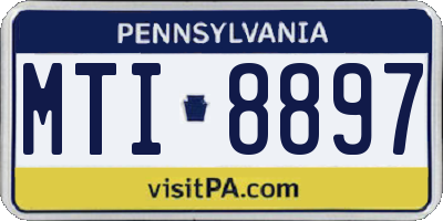 PA license plate MTI8897