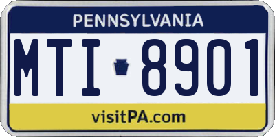 PA license plate MTI8901