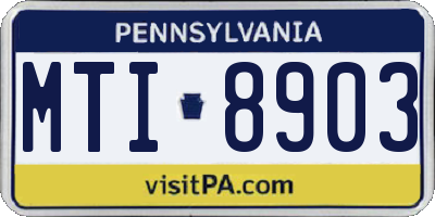 PA license plate MTI8903