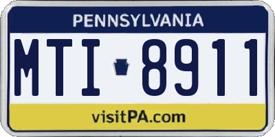 PA license plate MTI8911