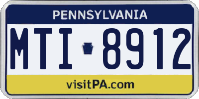 PA license plate MTI8912