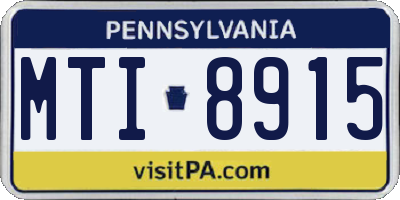PA license plate MTI8915