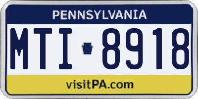 PA license plate MTI8918