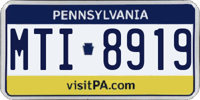 PA license plate MTI8919