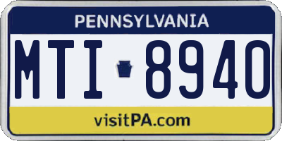 PA license plate MTI8940