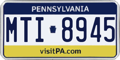 PA license plate MTI8945