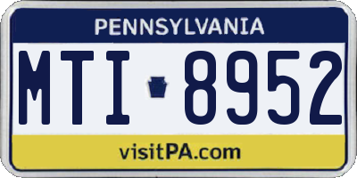 PA license plate MTI8952