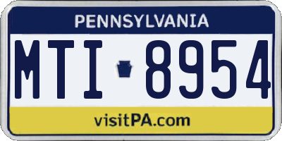 PA license plate MTI8954