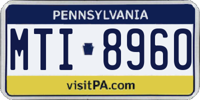 PA license plate MTI8960