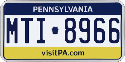 PA license plate MTI8966