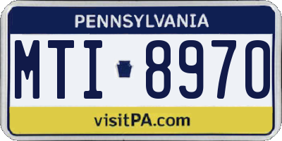 PA license plate MTI8970