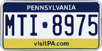 PA license plate MTI8975