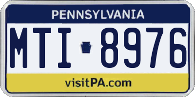 PA license plate MTI8976