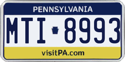 PA license plate MTI8993
