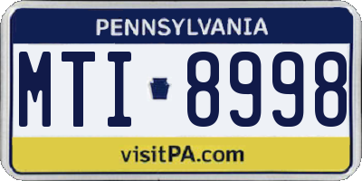 PA license plate MTI8998