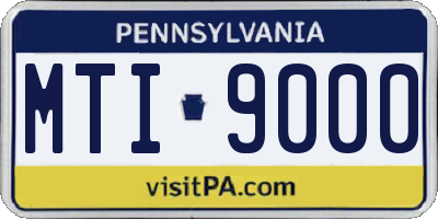 PA license plate MTI9000