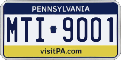PA license plate MTI9001