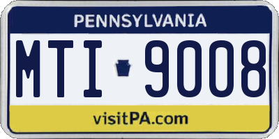 PA license plate MTI9008