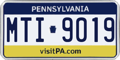 PA license plate MTI9019