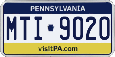 PA license plate MTI9020