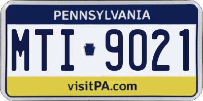 PA license plate MTI9021