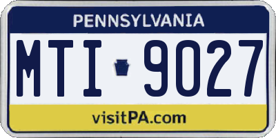 PA license plate MTI9027